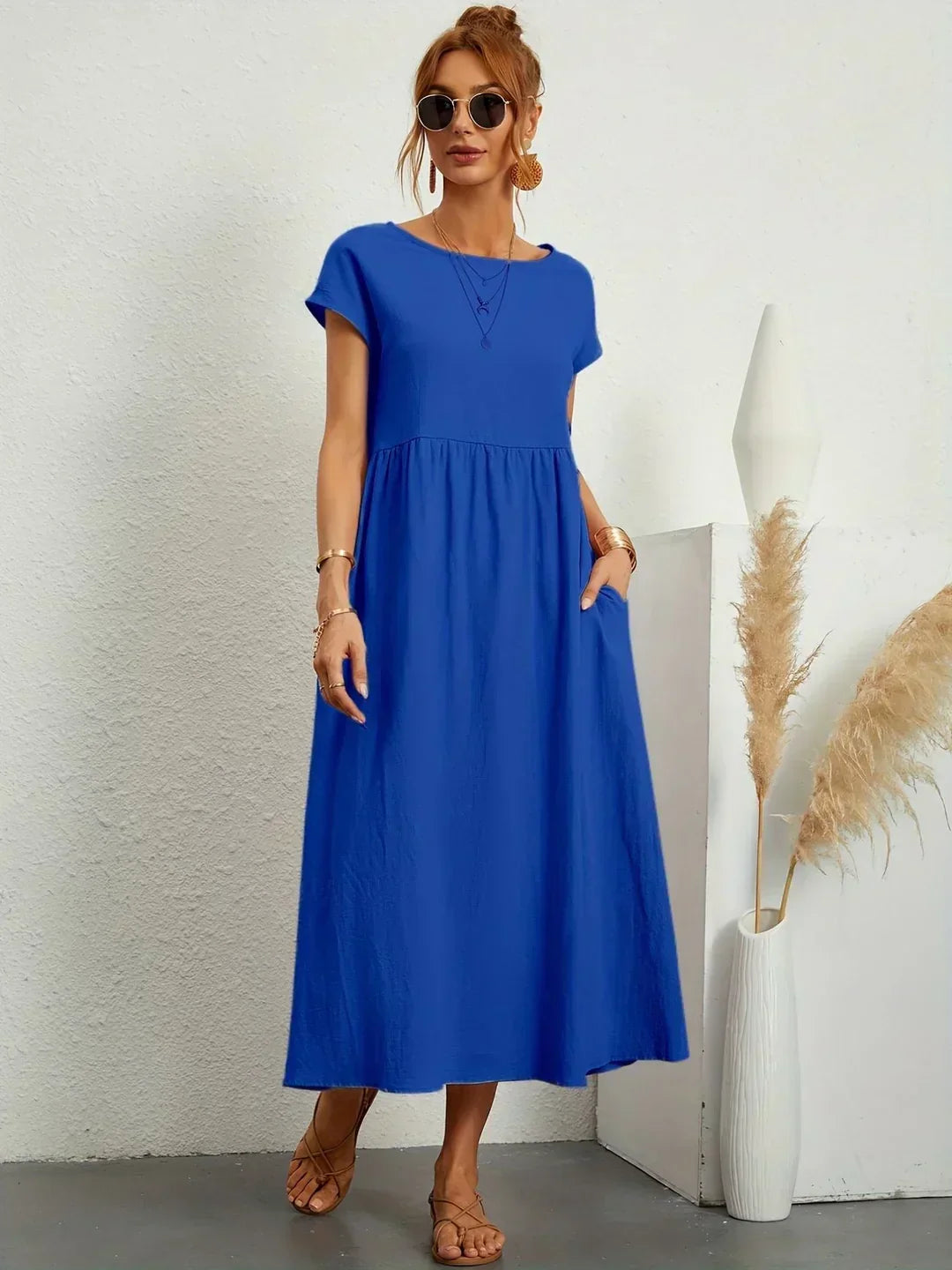 Sally™ | Flowing Midi Dress with Timeless Elegance