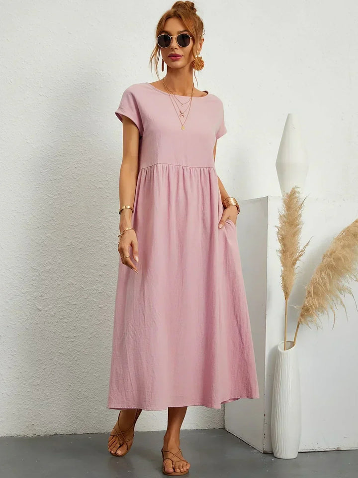 Sally™ | Flowing Midi Dress with Timeless Elegance