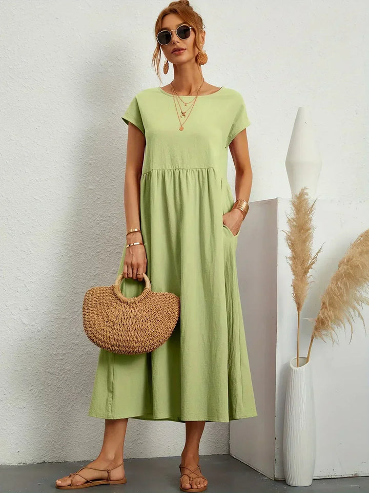Sally™ | Flowing Midi Dress with Timeless Elegance
