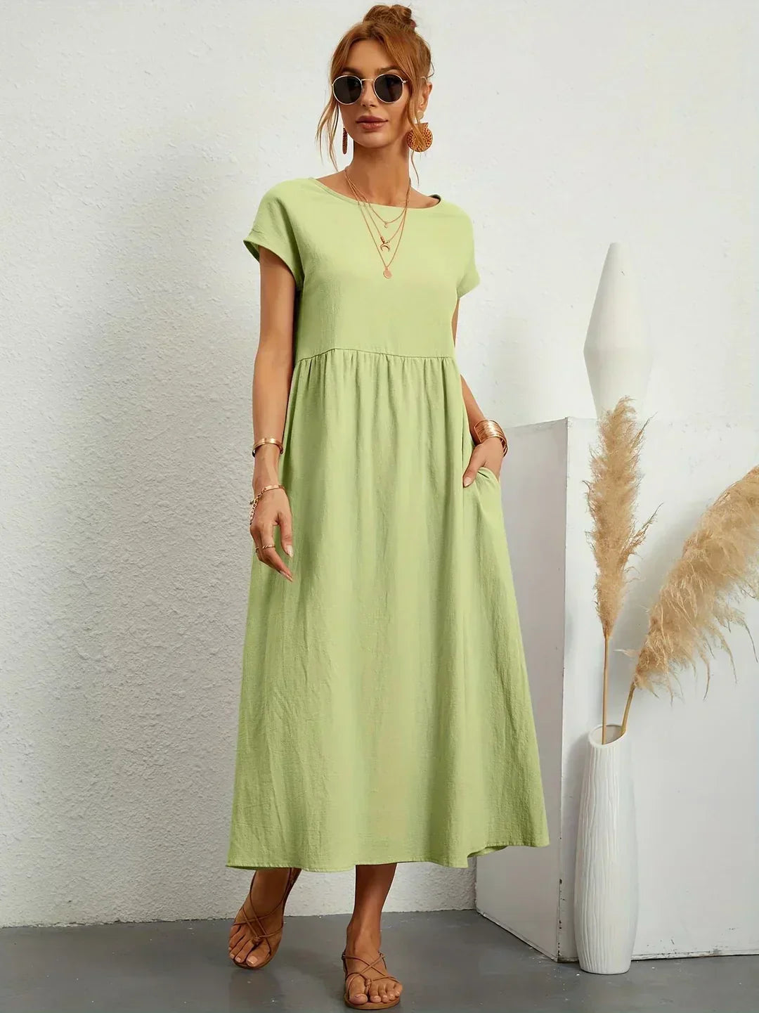 Sally™ | Flowing Midi Dress with Timeless Elegance