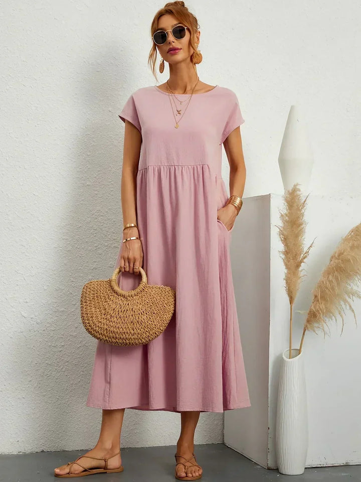 Sally™ | Flowing Midi Dress with Timeless Elegance