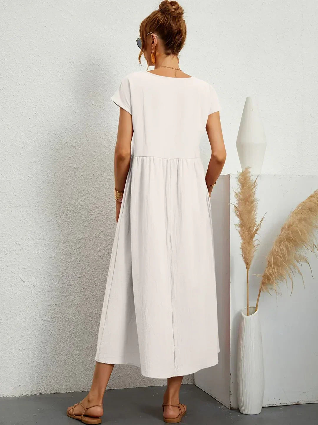Sally™ | Flowing Midi Dress with Timeless Elegance