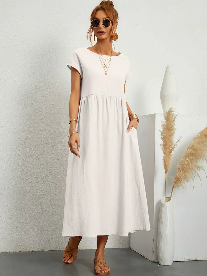 Sally™ | Flowing Midi Dress with Timeless Elegance