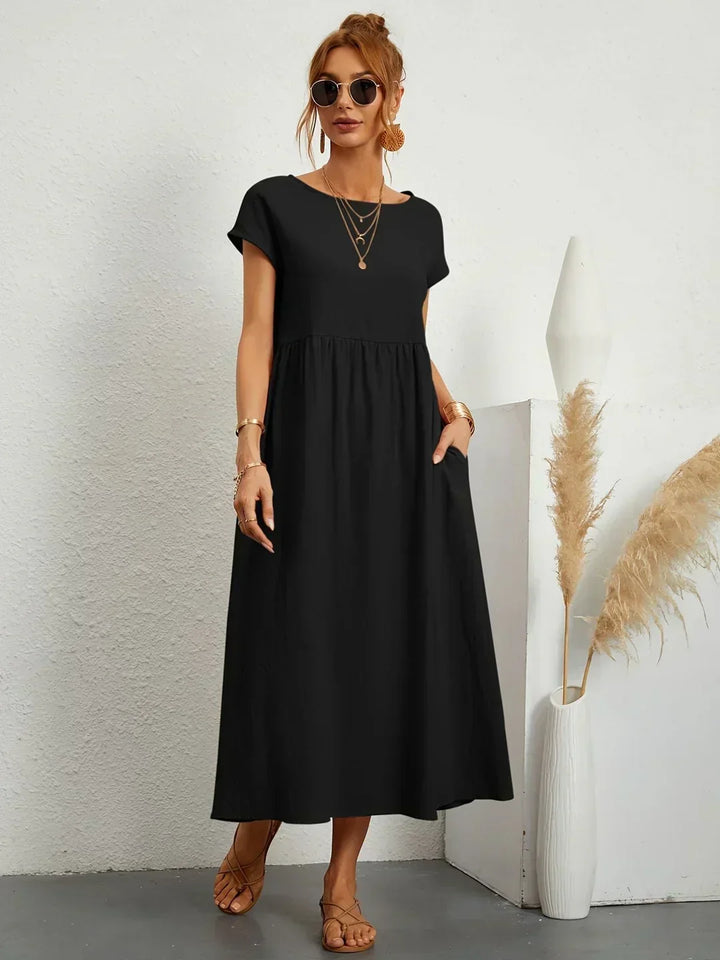 Sally™ | Flowing Midi Dress with Timeless Elegance