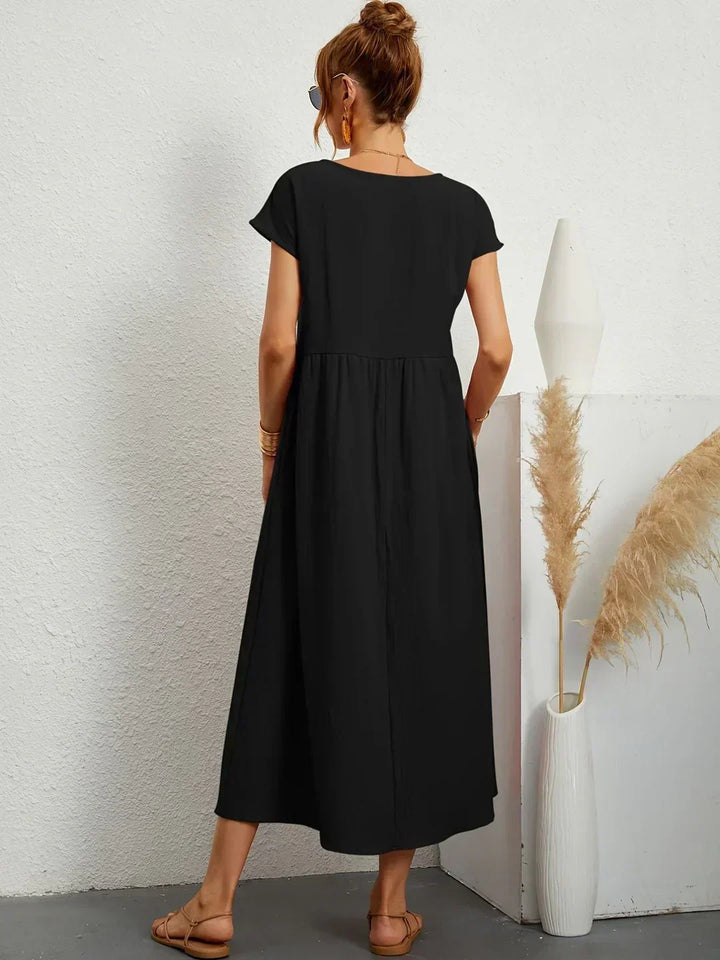 Sally™ | Flowing Midi Dress with Timeless Elegance