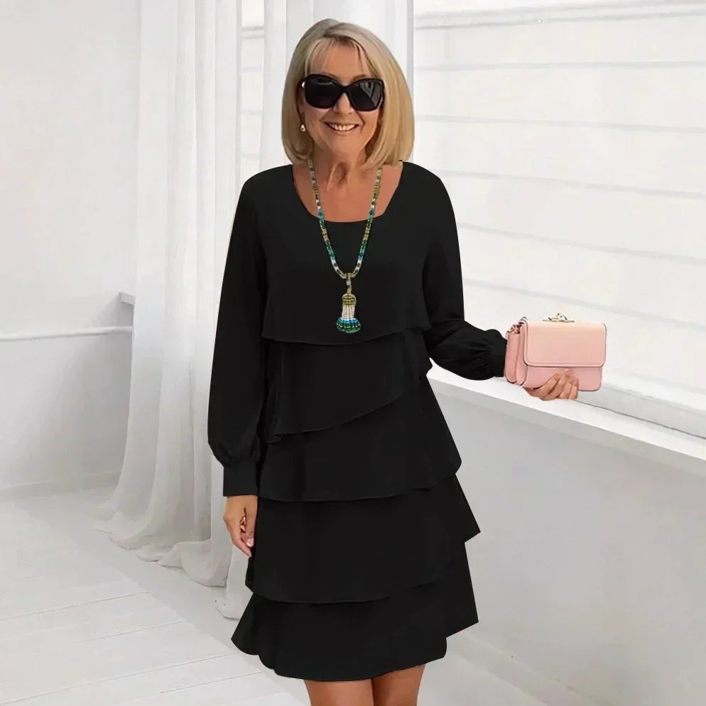 Beryl™ | Elegant Ruffle Long Sleeve Dress