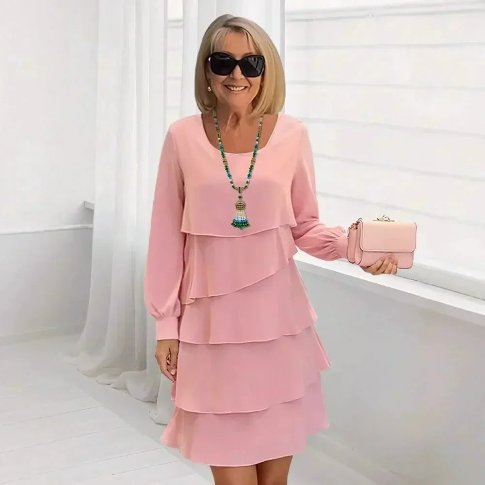 Beryl™ | Elegant Ruffle Long Sleeve Dress
