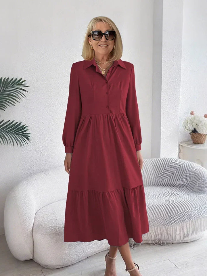 Carol™ | Elegant Ruffle Shirt Dress