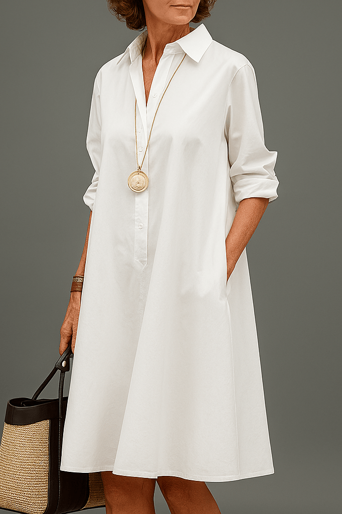 Mary™ | Elegant A-Line Silhouette Midi Dress