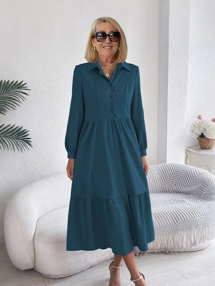 Carol™ | Elegant Ruffle Shirt Dress