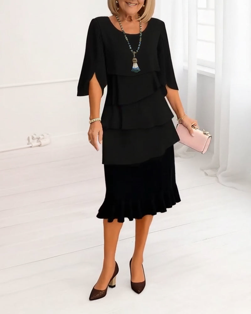 Barbara™ | Flowy Ruffle Midi Dress