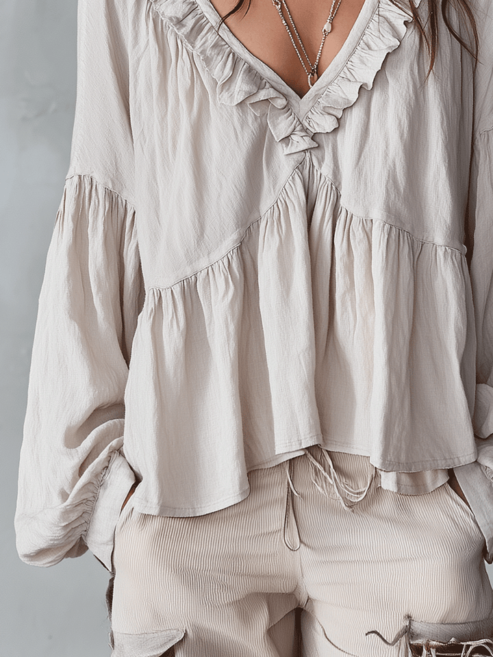 Brenda™ | Airy Vintage-Inspired Ruffle Blouse