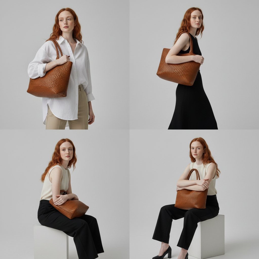 Yvonne™ | Handwoven Vegan Leather Tote