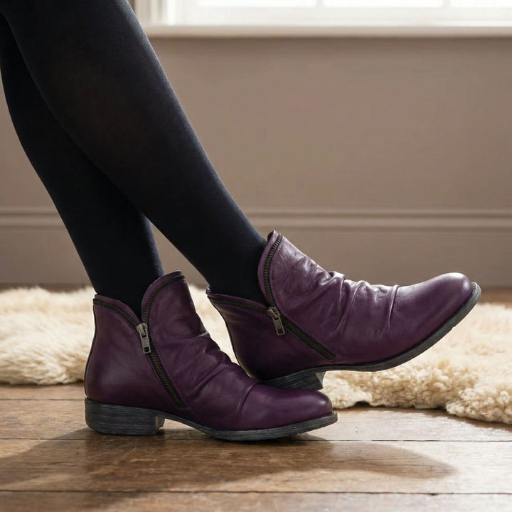 Janet™ | Chic Ankle Height Boots | Leather Boots