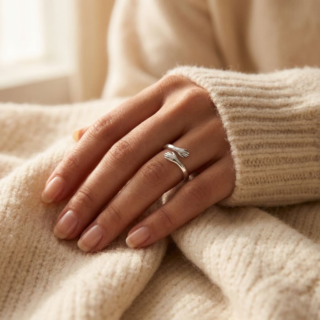 Maureen™ | Hug Hands Minimalist Ring