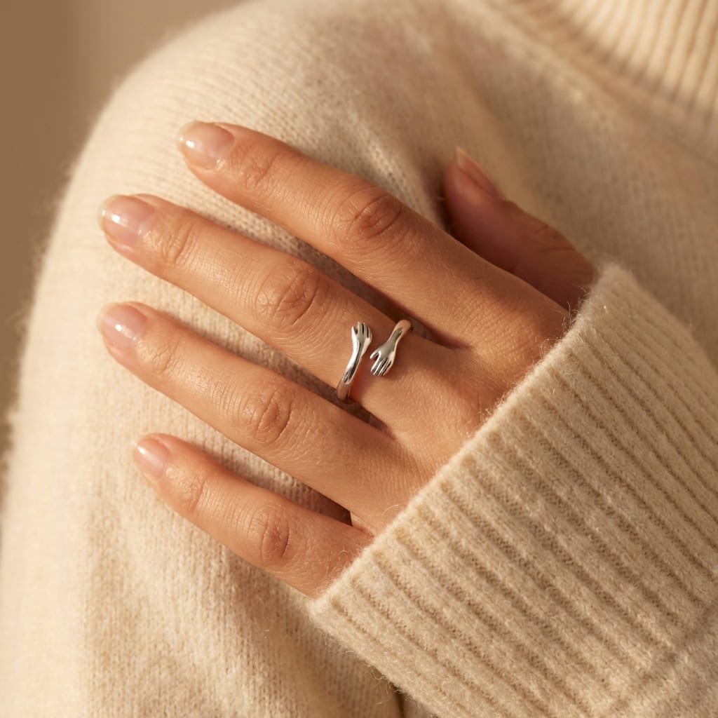 Maureen™ | Hug Hands Minimalist Ring