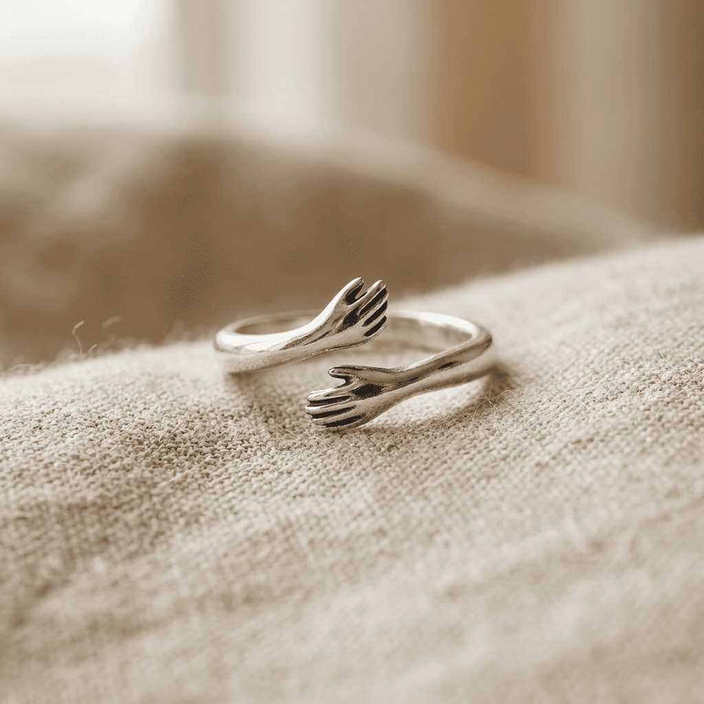 Maureen™ | Hug Hands Minimalist Ring