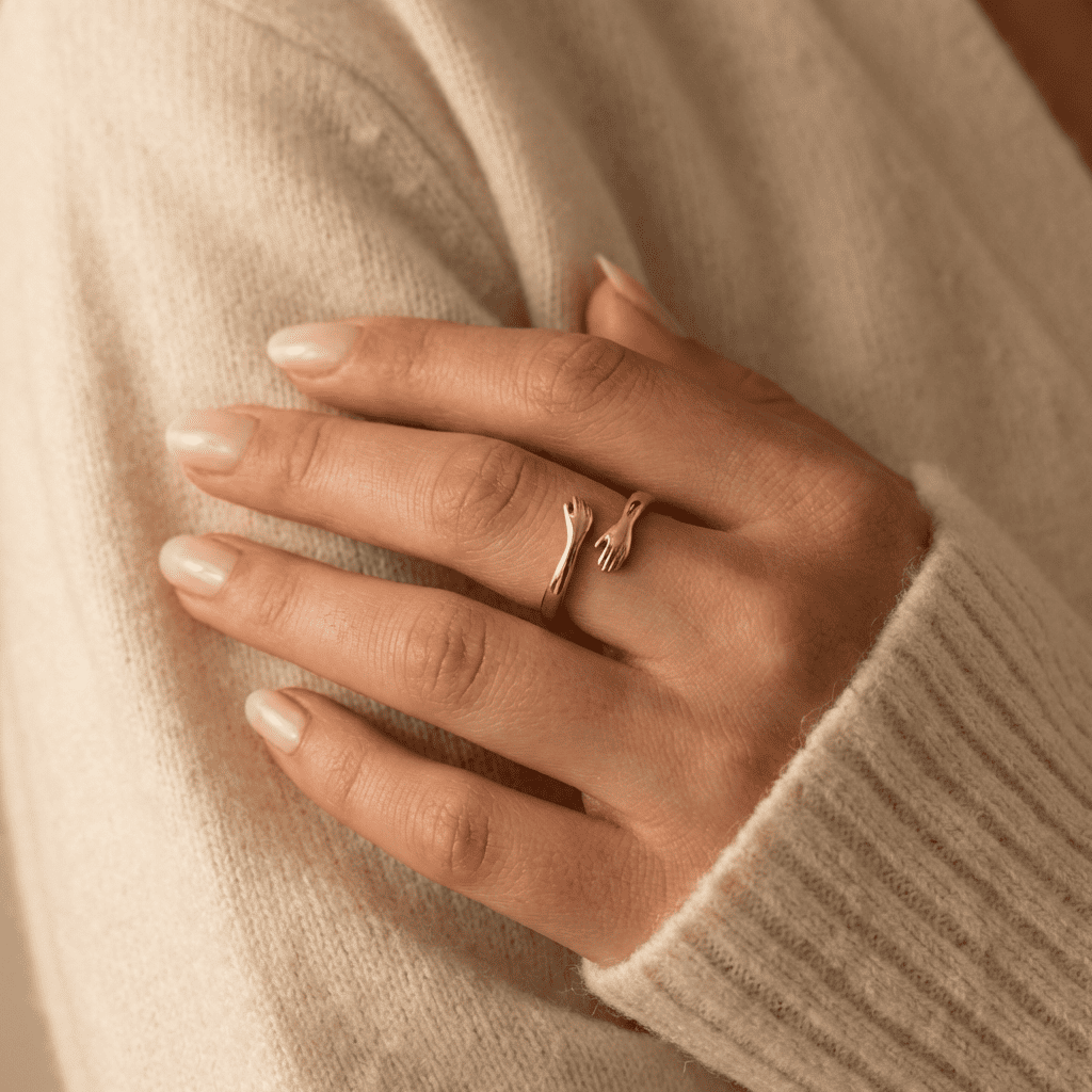 Maureen™ | Hug Hands Minimalist Ring