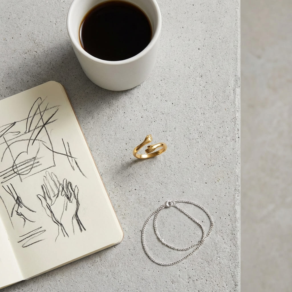 Maureen™ | Hug Hands Minimalist Ring