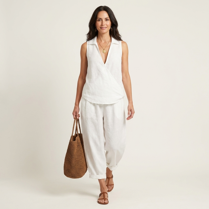 Carol™ | Wrap-Top &amp; Wide-Leg Set
