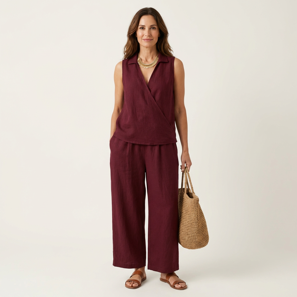 Carol™ | Wrap-Top &amp; Wide-Leg Set