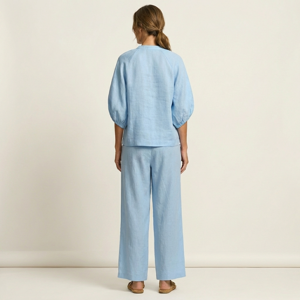 Angela™ | Zipper-Front Puff Sleeve Set