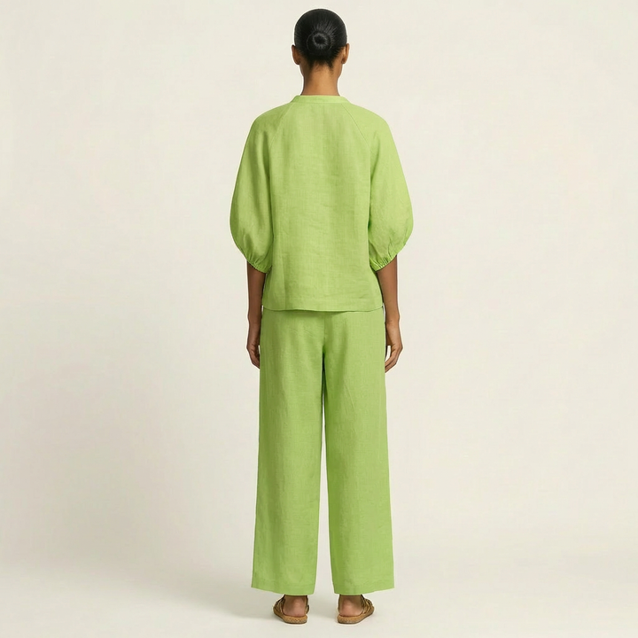 Angela™ | Zipper-Front Puff Sleeve Set