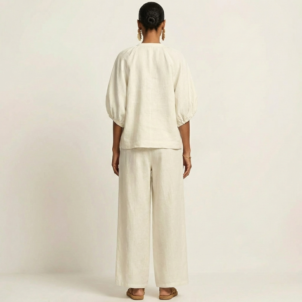 Angela™ | Zipper-Front Puff Sleeve Set