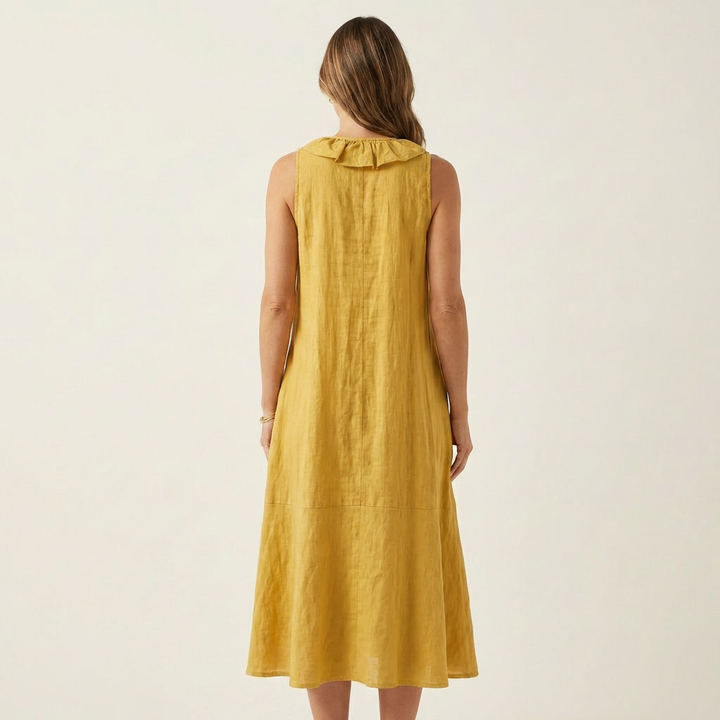 Deborah™ | Ruffle-Front V-Neck Maxi Dress