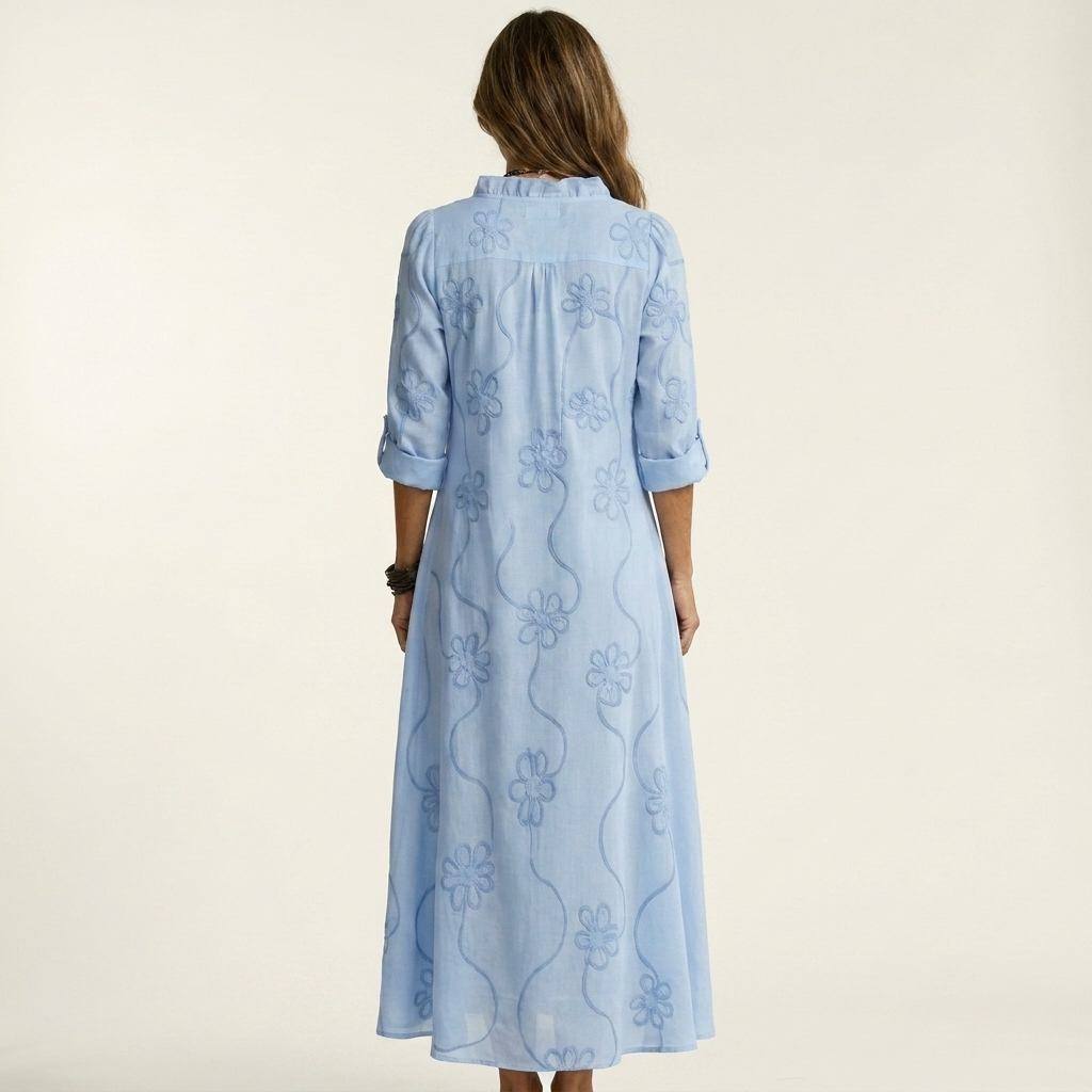 Barbara™ | Tonal Floral Embroidery Maxi Dress