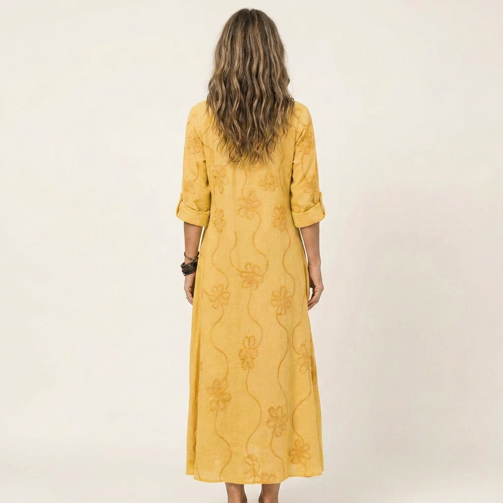 Barbara™ | Tonal Floral Embroidery Maxi Dress