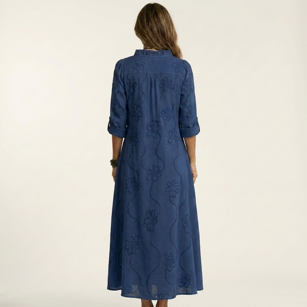 Barbara™ | Tonal Floral Embroidery Maxi Dress
