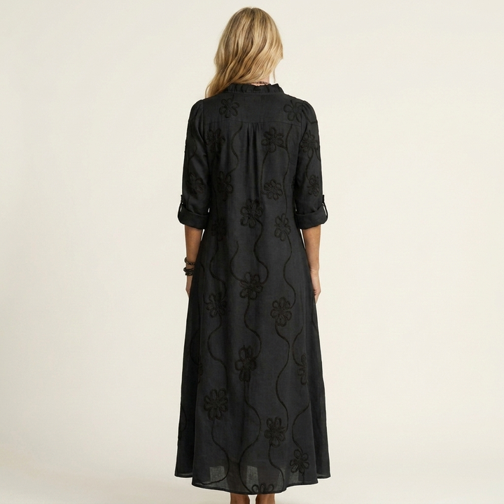 Barbara™ | Tonal Floral Embroidery Maxi Dress