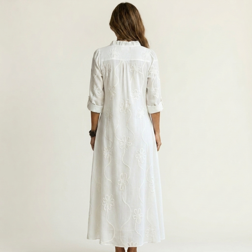 Barbara™ | Tonal Floral Embroidery Maxi Dress