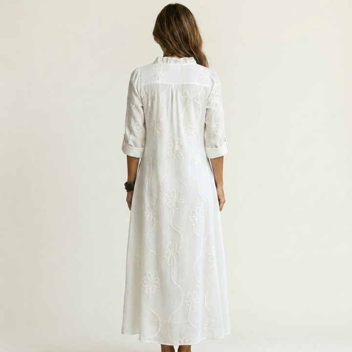 Barbara™ | Tonal Floral Embroidery Maxi Dress